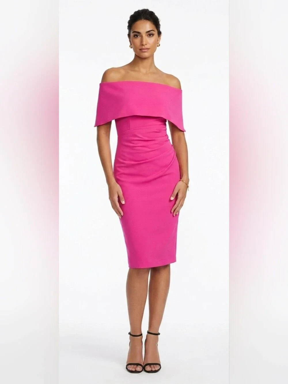 vince camuto dress pink Womens Stylish Slit Ruffled Bodycon Dress, Pink, 14 : Clothing, Shoes & Jewelry Designed with an approximately 49 VINCE CAMUTO Puff Sleeve Midi